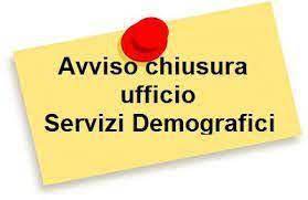 avviso chiusura servizi demografici